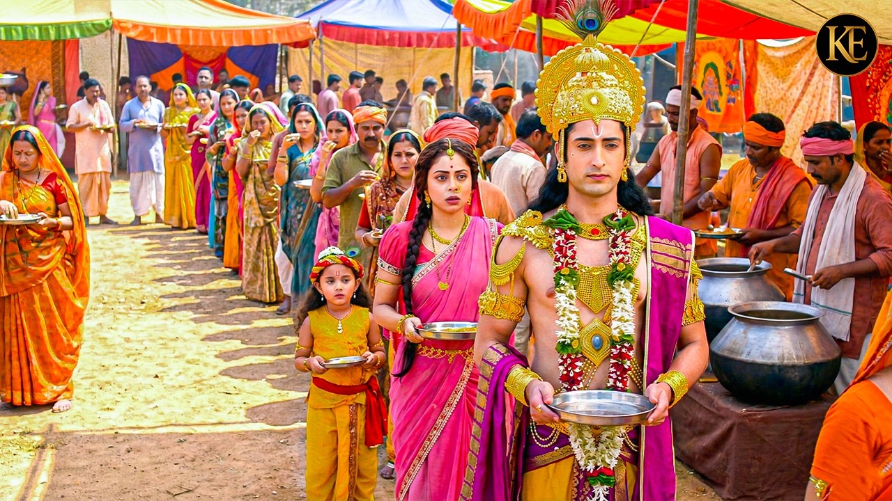 नारायण कान्हा और मैय्या यशोदा भंडारे में भोजन करने गए | यशोमती मईया के नंदलाला | Shree Krishan Leela