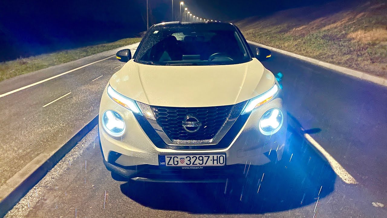НОВЫЙ Nissan Juke 2021 ночью - демонстрация светодиодного и внешнего освещения