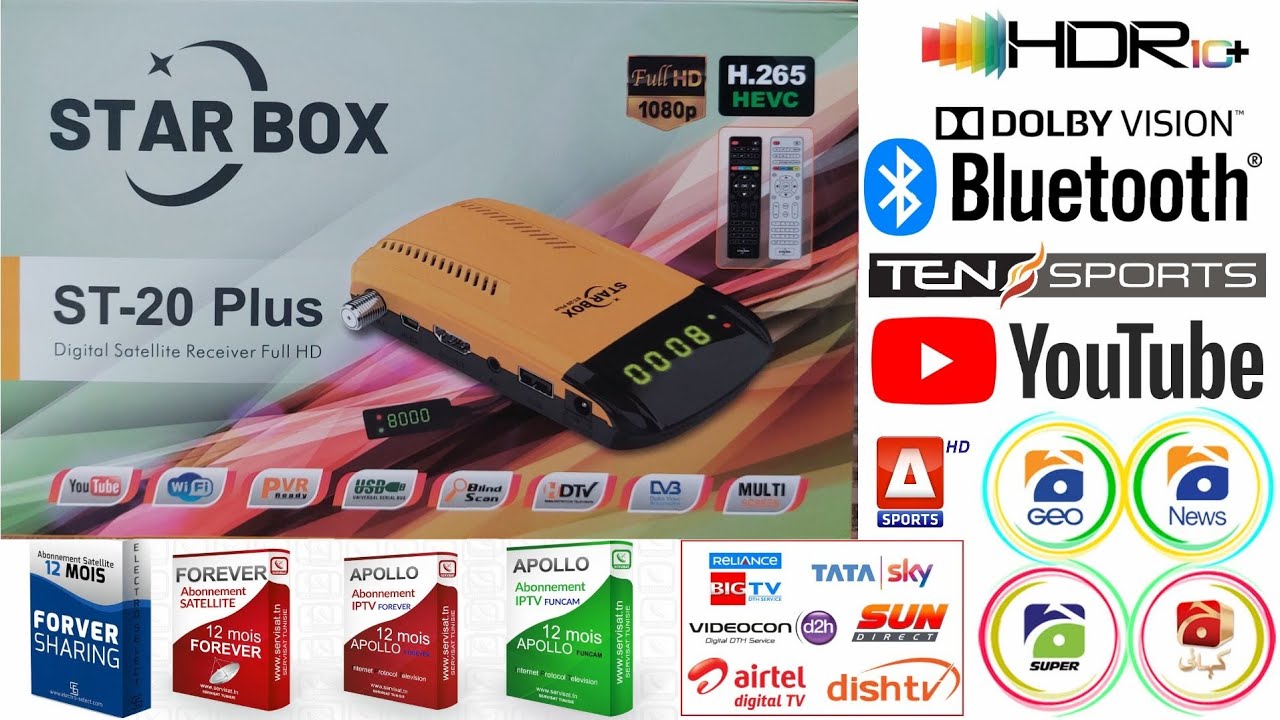 START BOX ST-20 Plus New Models 2022 H.265 Built-in Wi-Fi Dolby Atmos Plus GM Screen Unboxing Review