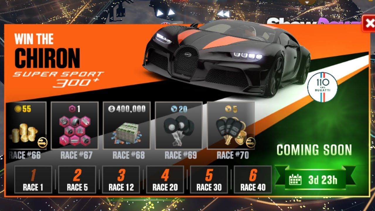 CSR2 | Bugatti: The Record Breaker | All Lock-In Cars Info | 110 ans Bugatti Event Final