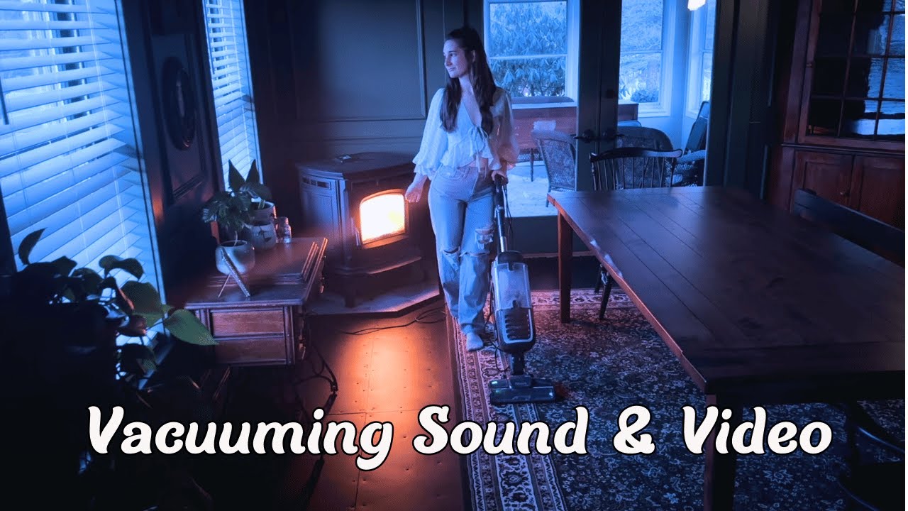 Cozy Vacuum Cleaner ASMR With Pellet Stove White Noise & Ambient Lighting | 3 Hours Relaxing Sounds