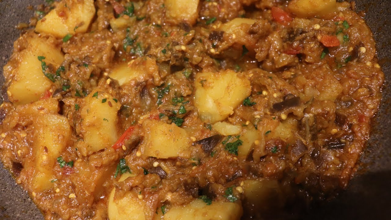 Aloo Beghan Potato and Eggplant -  Laila's Cuisine - Episode 142