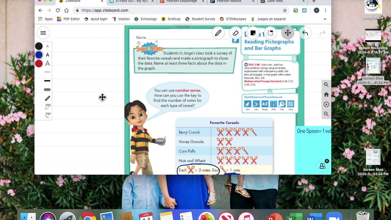 Using a whiteboard to do your virtual lesson (ziteboard)