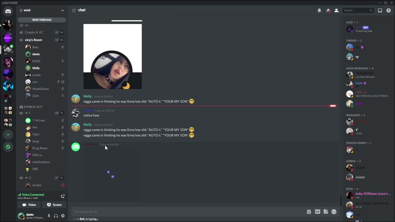 Flaming packers on Void (Discord Packing)