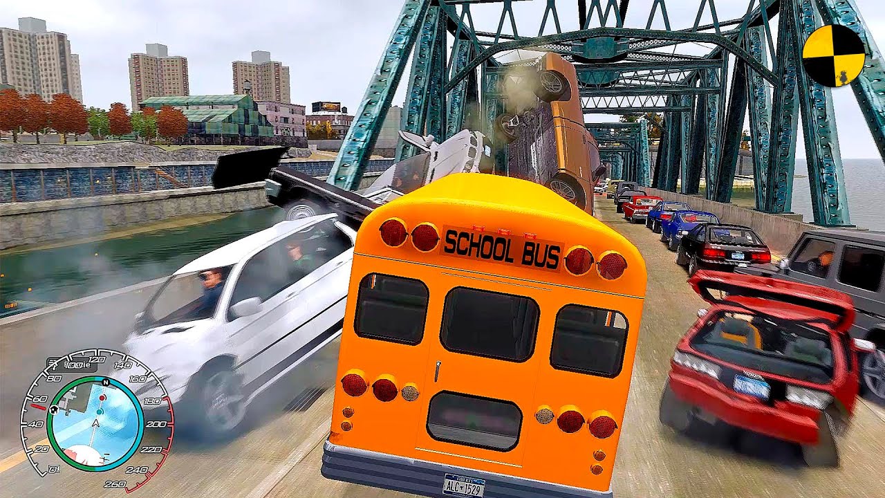 GTA 4 Crazy School Bus Crashes Ep.36