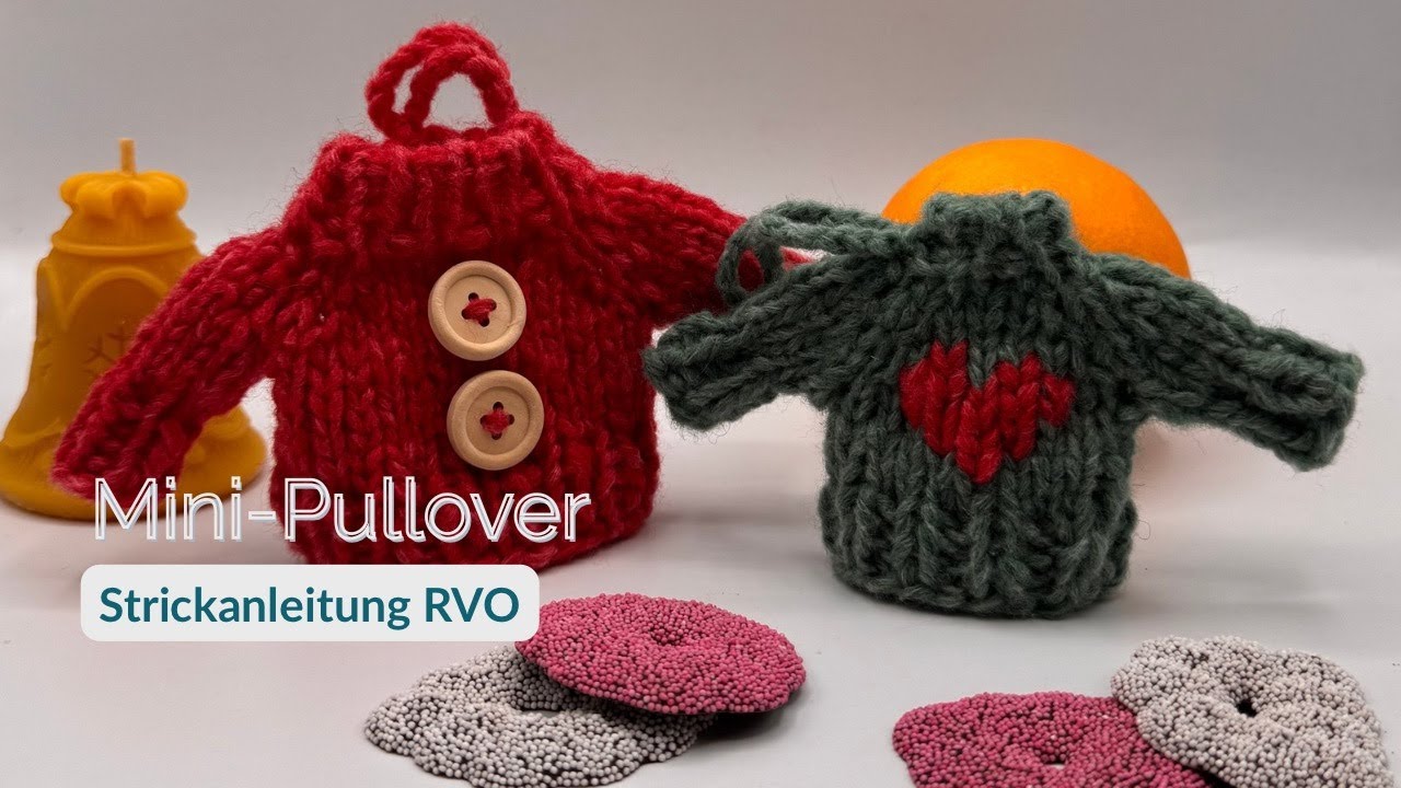 Mini Pullover stricken - einfache Anleitung für Geschenkanhänger & Weihnachtsdeko