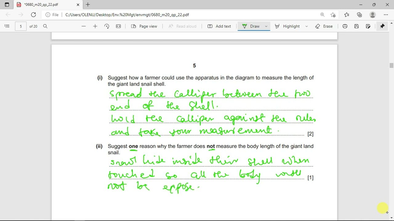 IGCSE ENVIRONMENTAL MANAGEMENT PAST PAPER 2 MANAGEMENT IN CONTEXT FEBRUARY MARCH 2020