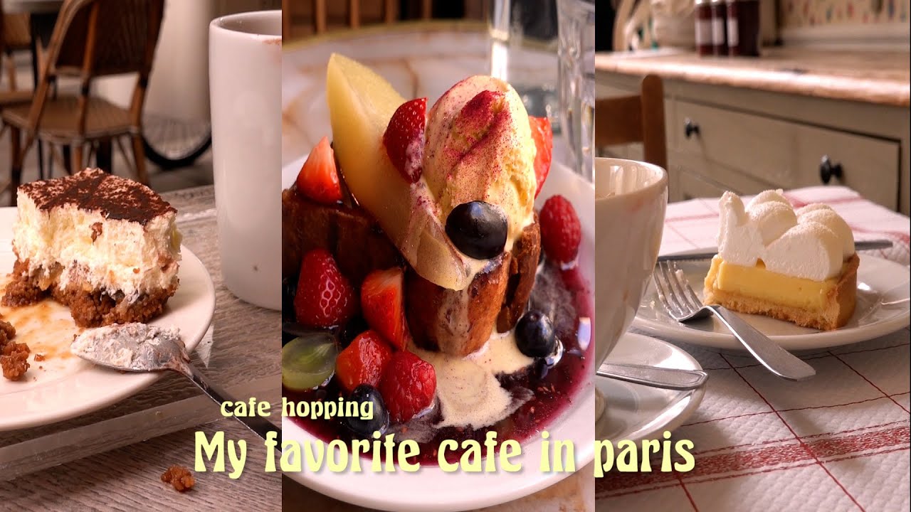 파리 카페 추천☕️ :  내가 좋아하는 디저트 맛집, 분위기 맛집 카페들🍰 cafe hopping paris volg🇫🇷