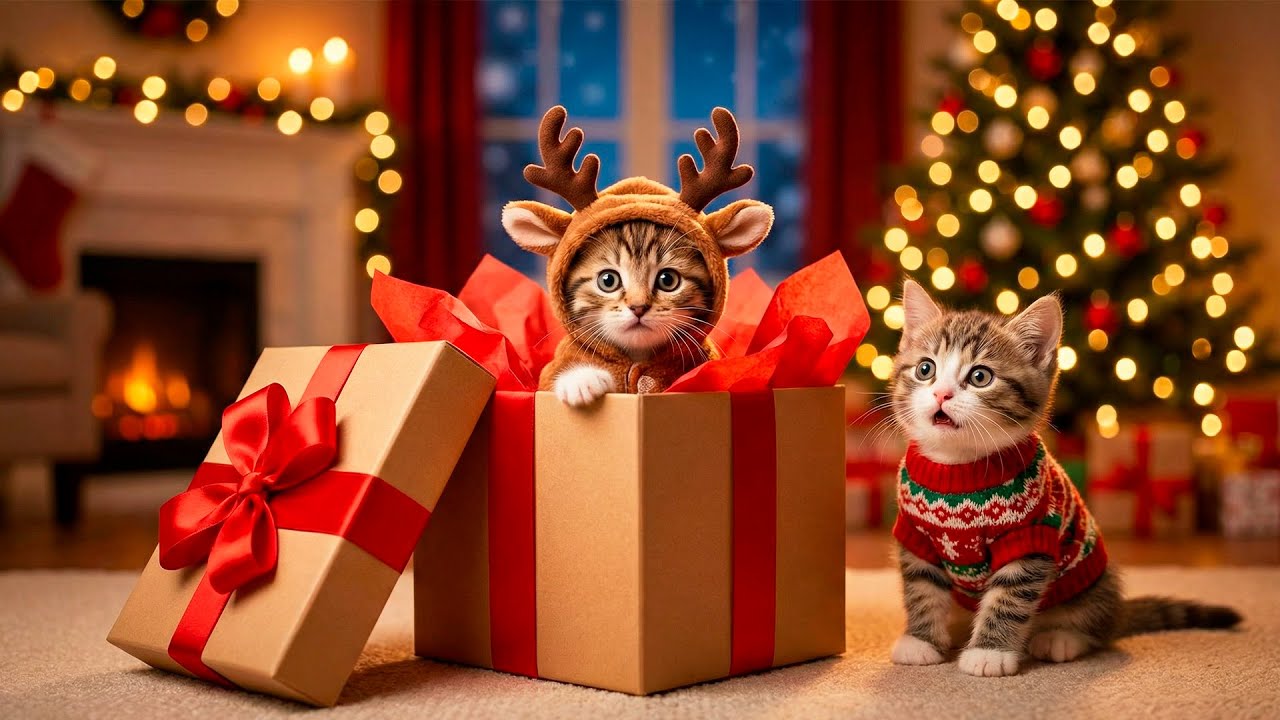 Kittens Celebrate Christmas in Outfits to Holiday Music - Viral Level Cute