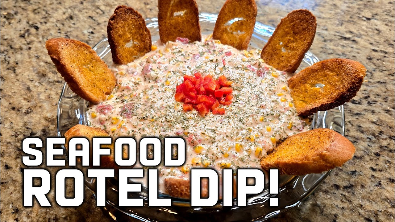 The ULTIMATE Super Bowl Party Appetizer - Seafood Queso Rotel Dip Recipe