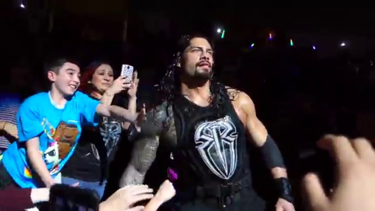 Roman Reigns entrance at San Jose SAP Center WWE Live 2-6-2016