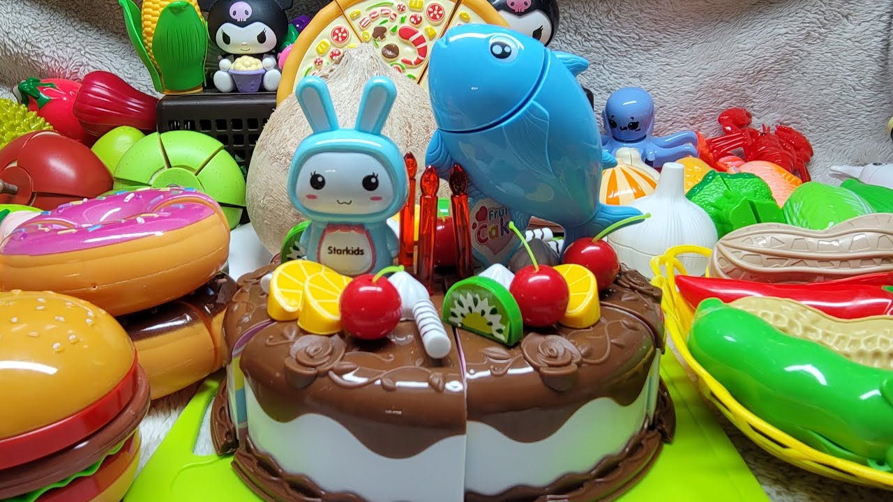 ASMR Chindolls Satisfying Cutting asmr foods Toys burgers 🍔 Fruits 🥝 apple 🍎  🎂  pizza &cucunot 🍕