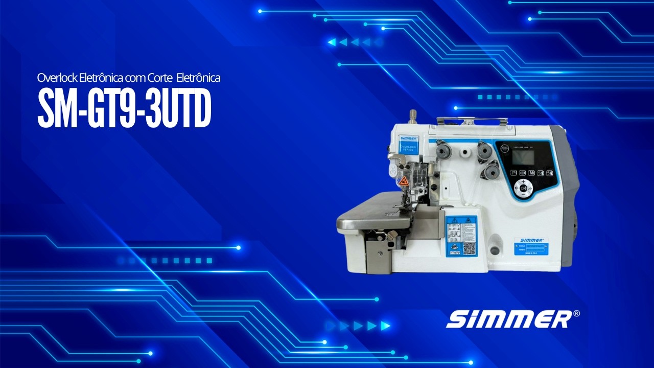 SM-GT9-3UTD – Máquina de Costura Overlock Eletrônica 1 Agulha 3 Fios