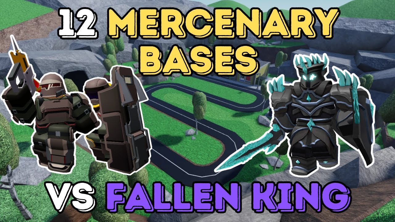 12 MAX MERCENARY BASES (And Support) VS Fallen King | Tower Defense Simulator