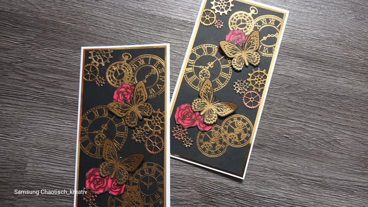 Wir basteln eine Steam Punk slimline karte mit Stempeln von #globleland