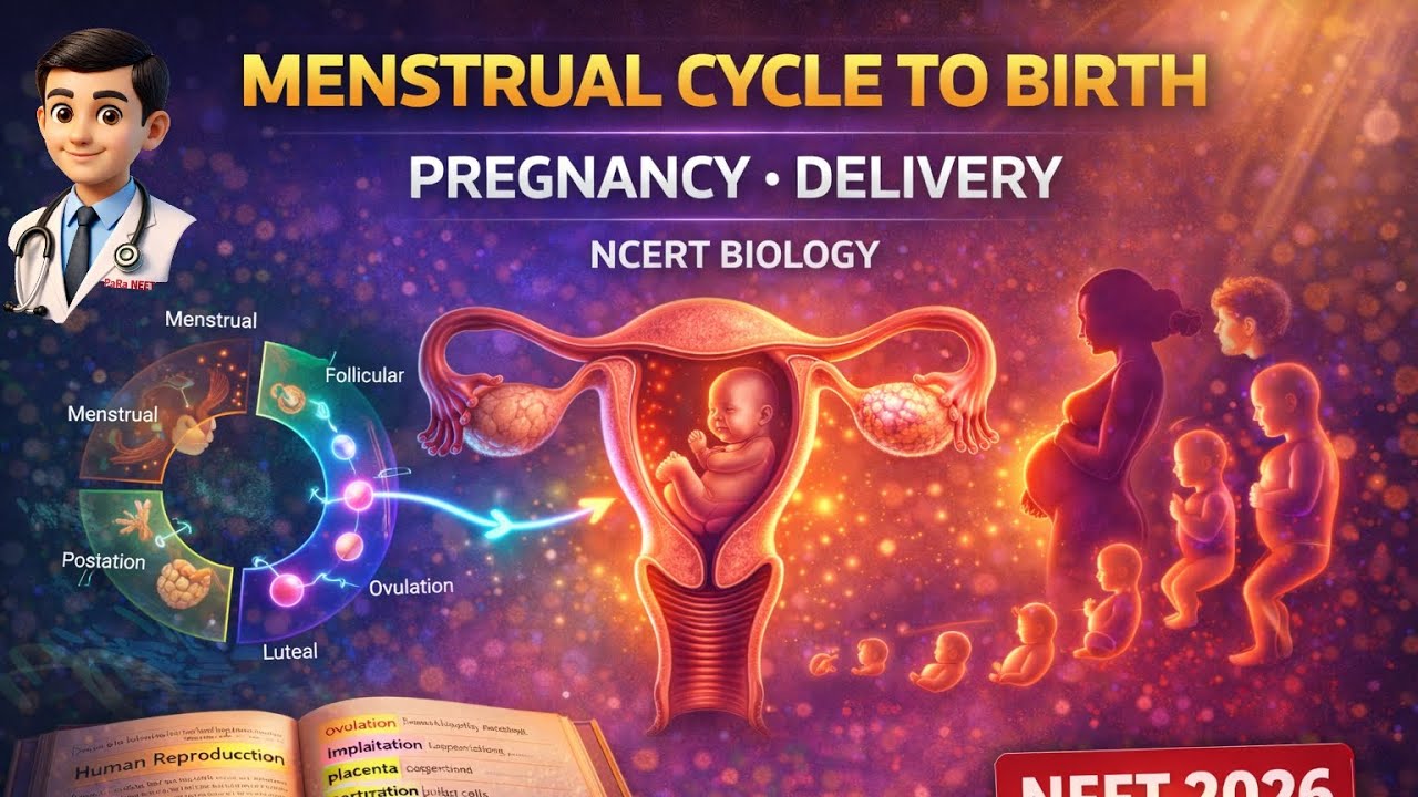 Menstrual Cycle to Birth | Pregnancy, Gestation & Parturition | NCERT Class 12 | NEET 2026 #biology