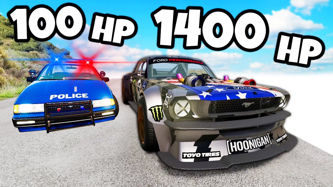 ❄️ MUSTANG 1400 KONI KONTRA POLICJA?! | BeamNG Drive |