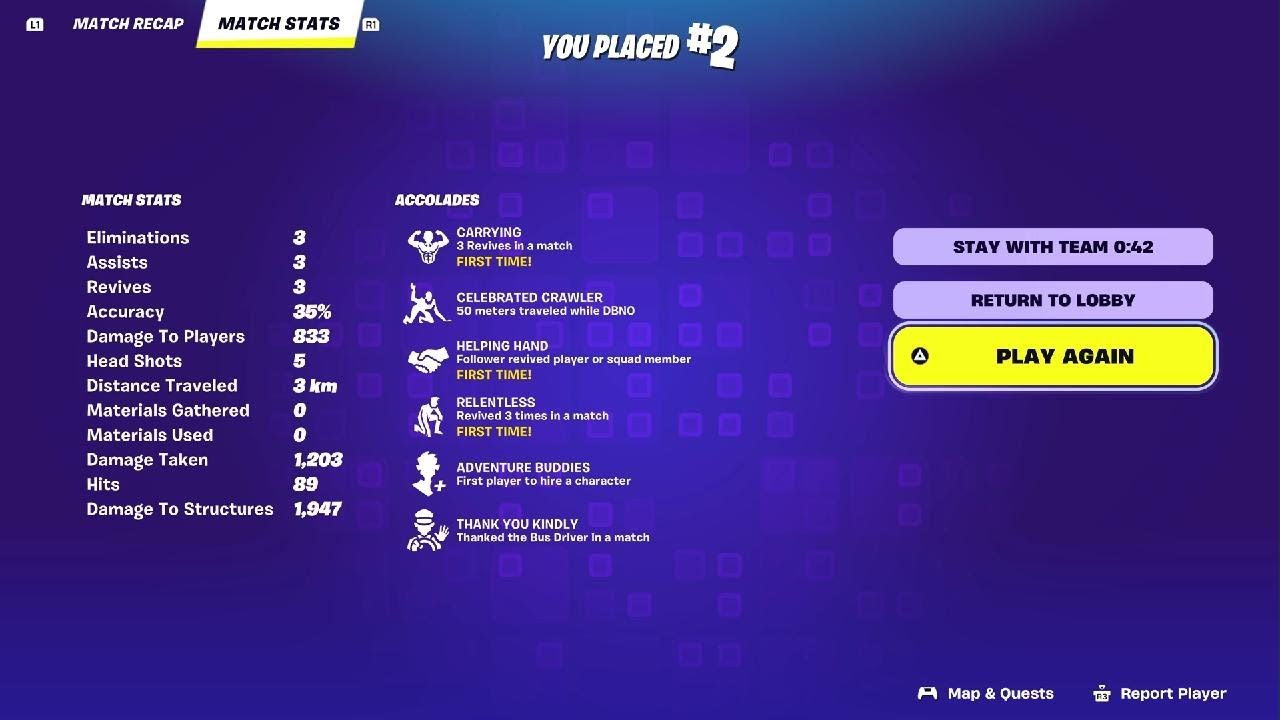 #2nd Place Zero Build Squads Fortnite Battle Royale