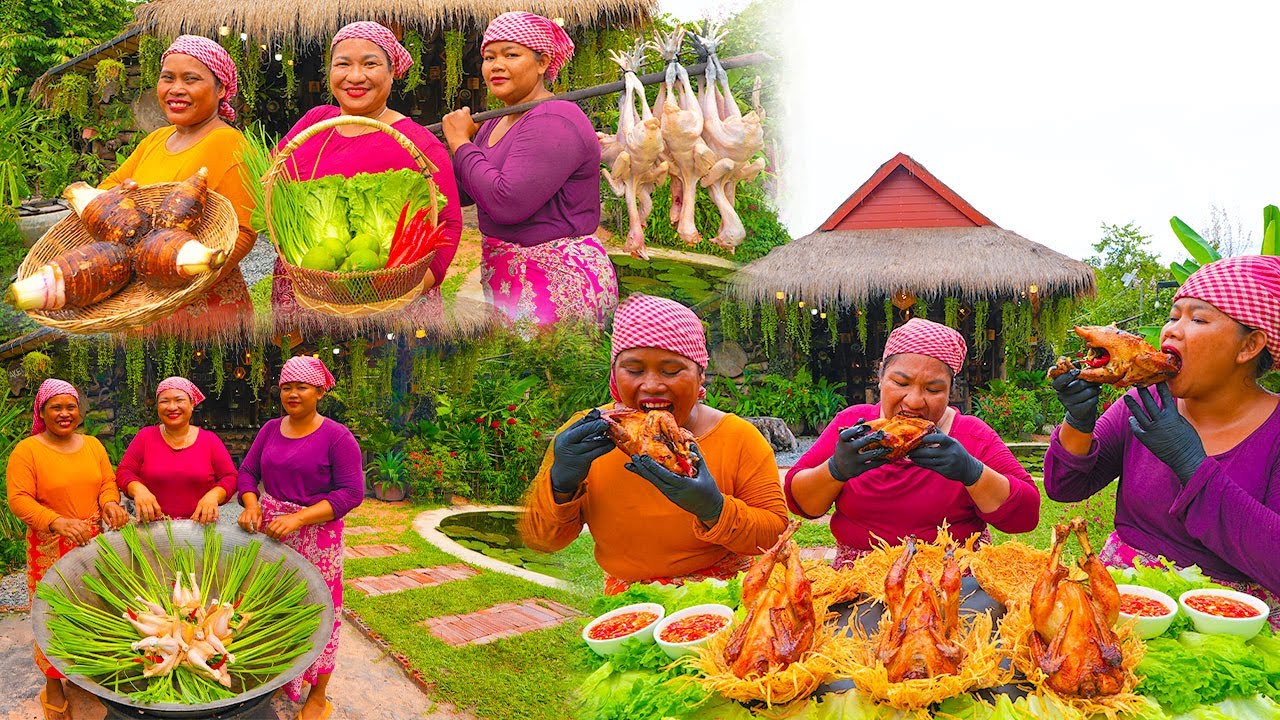 Roasted Chicken with Crispy Taro Yummy Cooking Recipe By Food O'clock TV