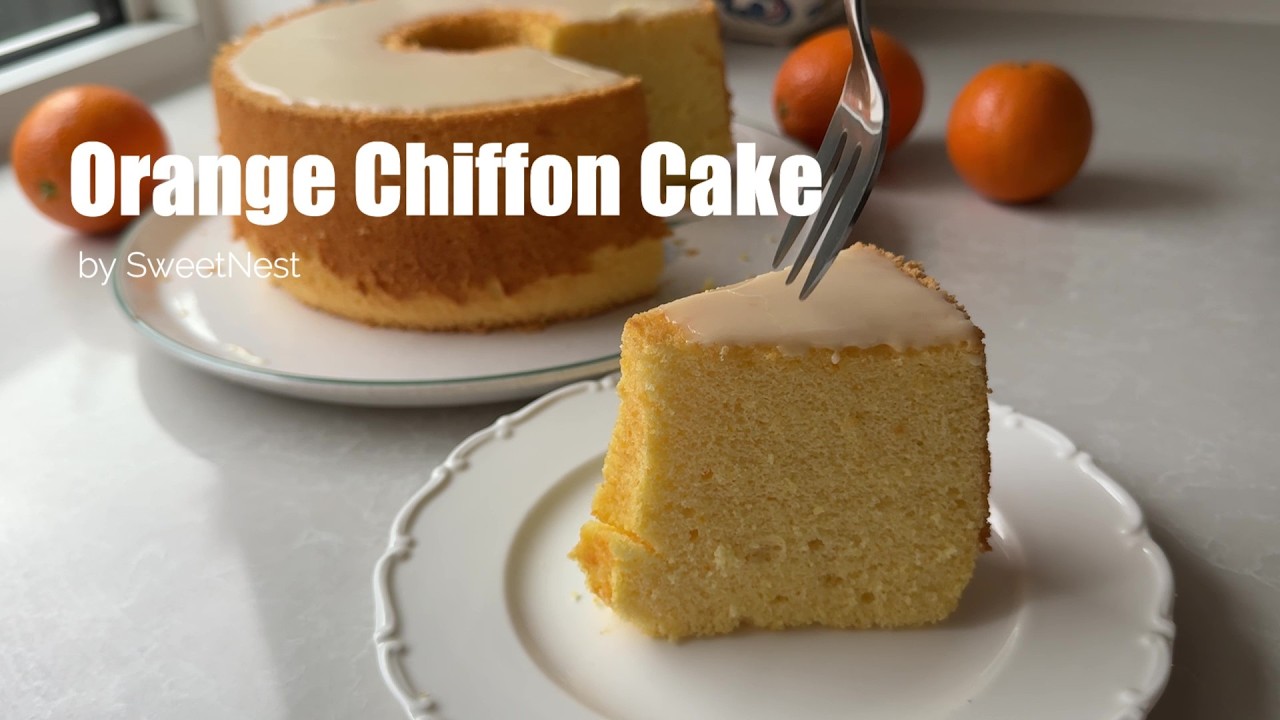 Orange Chiffon Cake - so soft and spongy chiffon cake rich in orange flavour!
