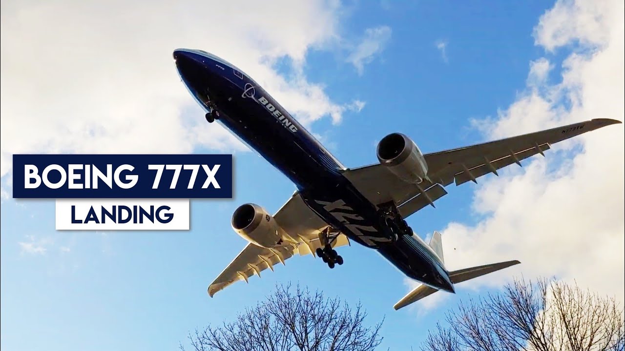 Boeing 777X landing at BFI 🛬