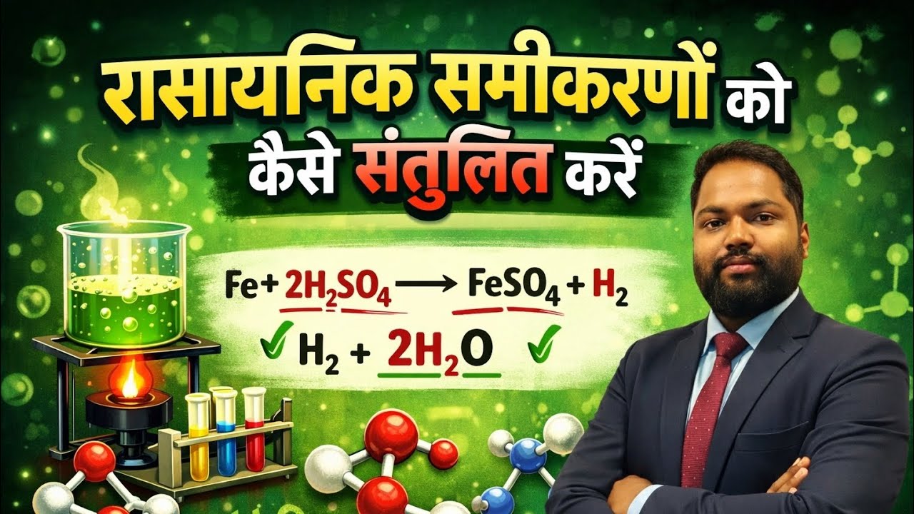 रसायनिक समीकरण को कैसे संतुलित करें How to banence chemical equations Class 10 