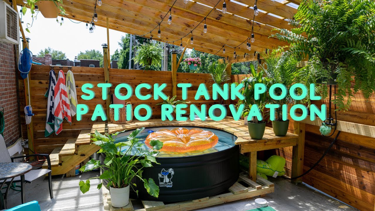 Ремонт патио с бассейном Stock Tank