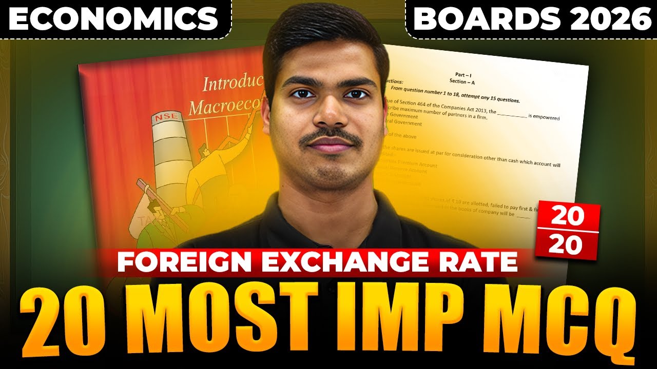 Foreign Exchange Rate | 20 Most Important MCQ | Class 12 Economics Board exam 2026 #cbse