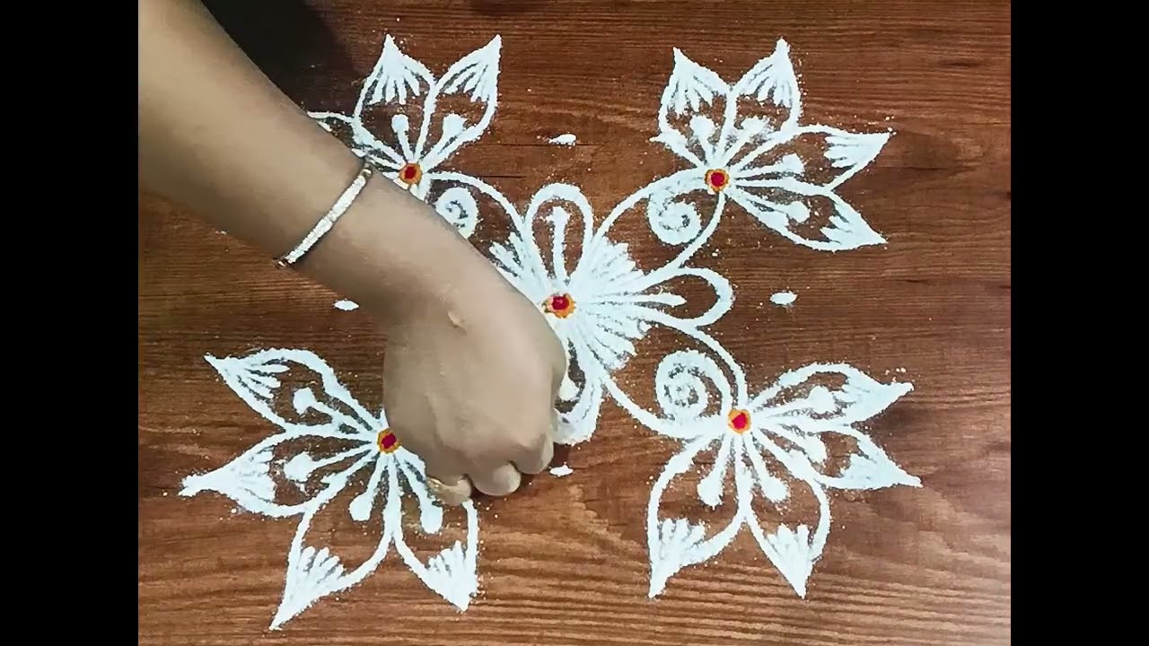 ✨❤️5-5 chukkala muggulu 💞🌺 Easy rangoli designs ✨🌹#mugguluchukkalamuggulu #rangoli 
