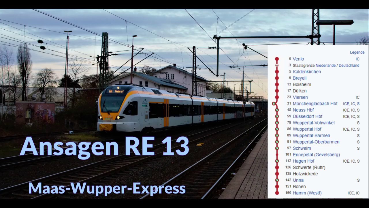 [ Eurobahn ] Ansagen des RE 13 von Venlo (NL) - Hamm (Westf)