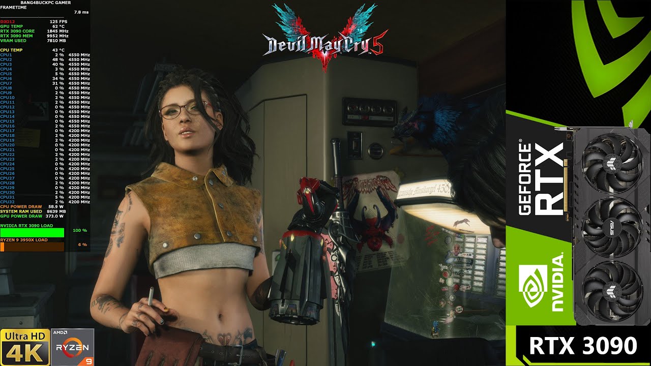 Devil May Cry 5 Maximum Settings 4K | RTX 3090 | Ryzen 3950X OC