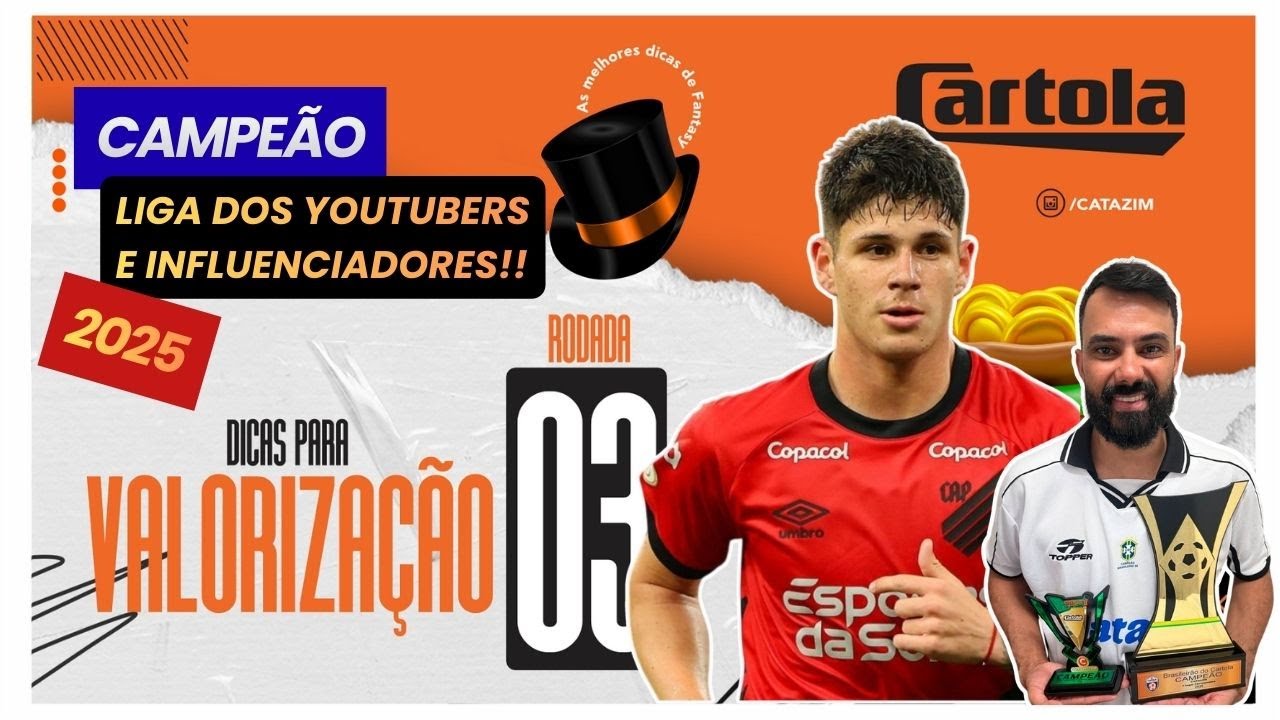 TIME PARA GANHAR MUITAS CARTOLETAS NESSA 3º RODADA DO CARTOLA | CAMPEÃO DA LIGA DOS YOUTUBERS 2025🎩