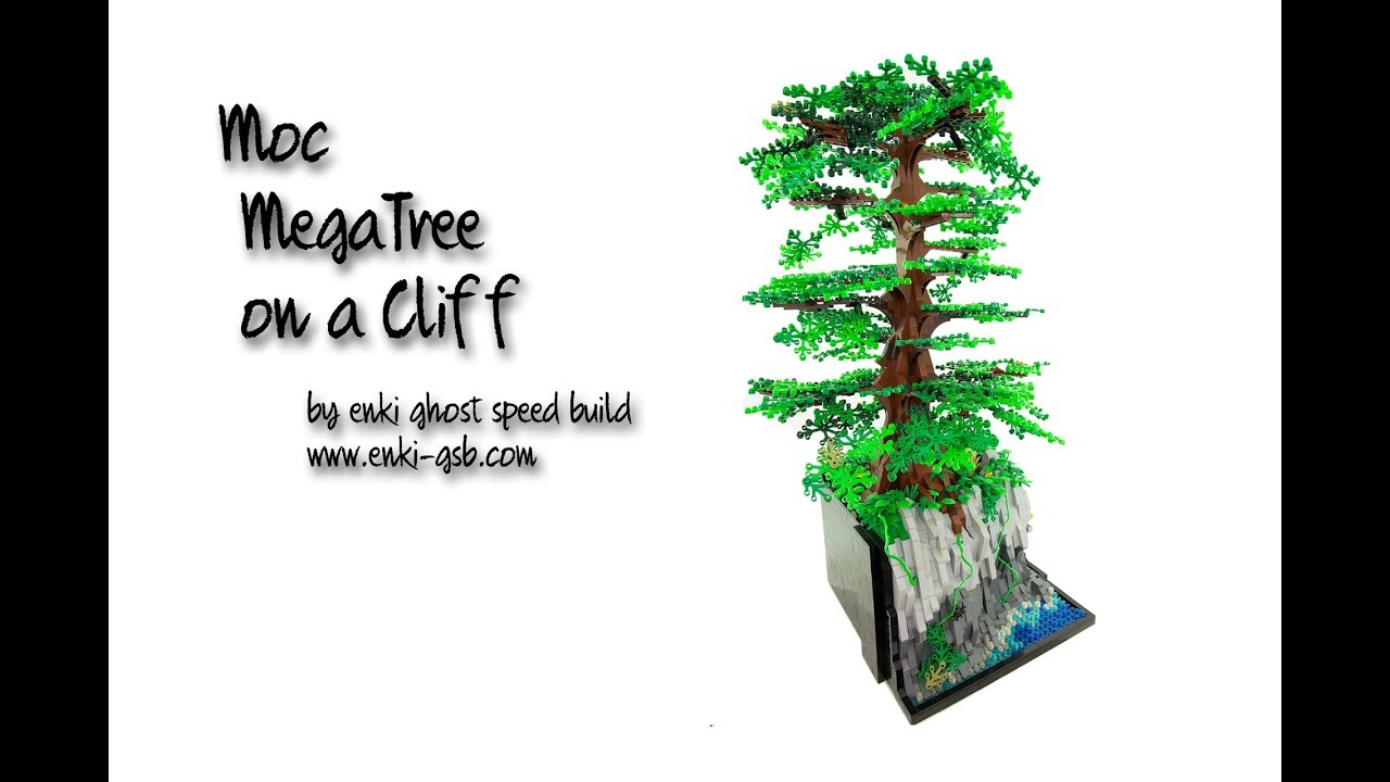 Lego MOC Mega Tree on a Cliff  - Stop Motion Ghost Speed Build