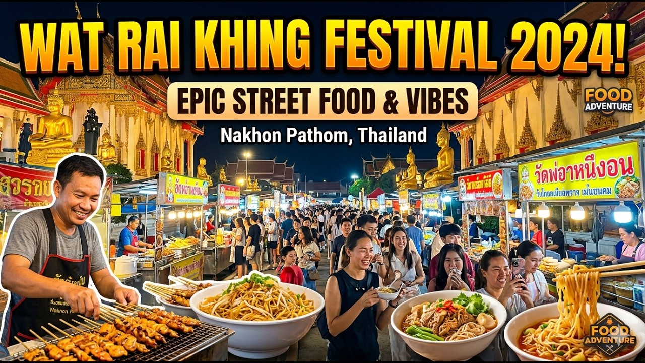 Full Walking tour at Wat Rai Khing Festival 2024 at Nakhon Pathom, Thailand 