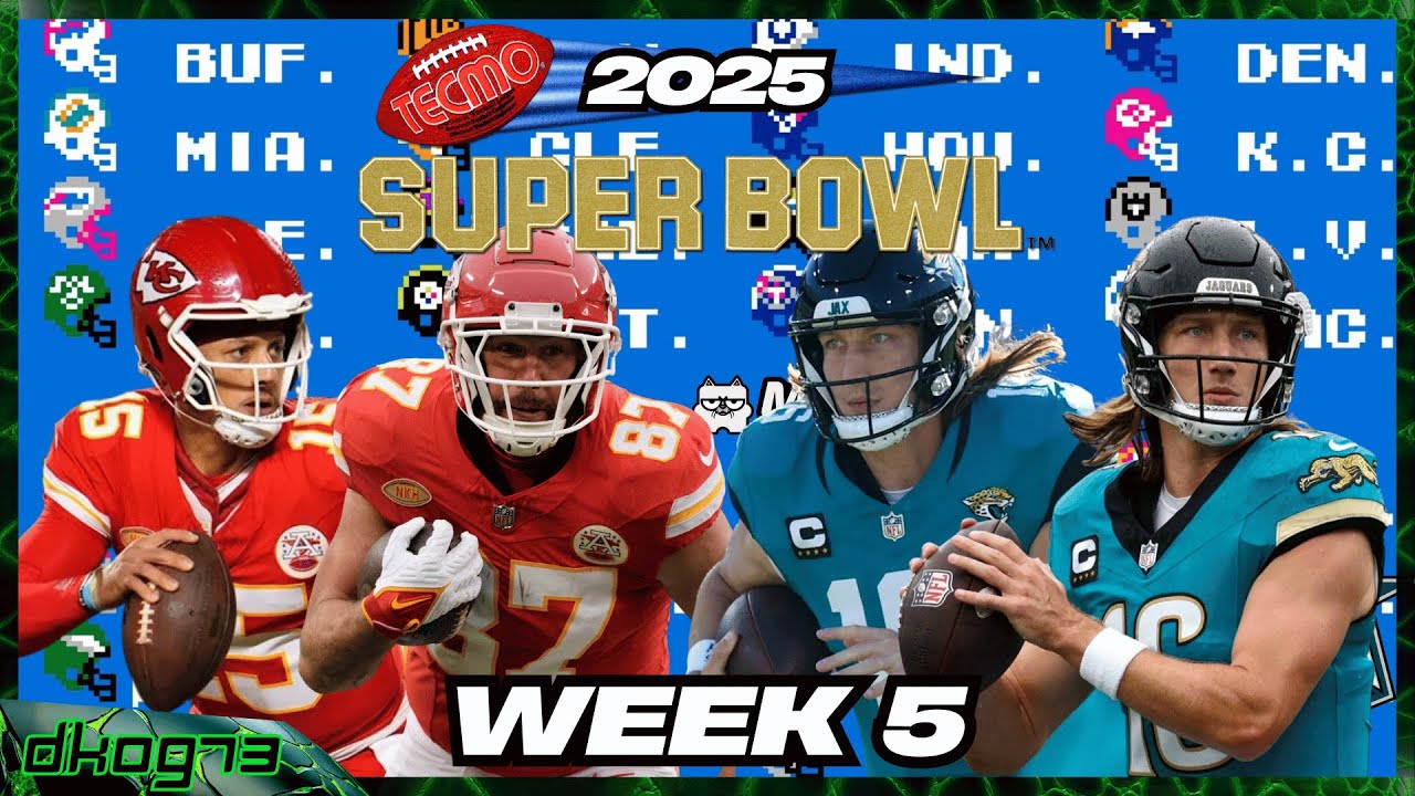 Tecmo Super Bowl 2025 (NES) Week 5 Chiefs vs Jaguars 🏈 #nes #tecmosuperbowl #2025 #misterfpga