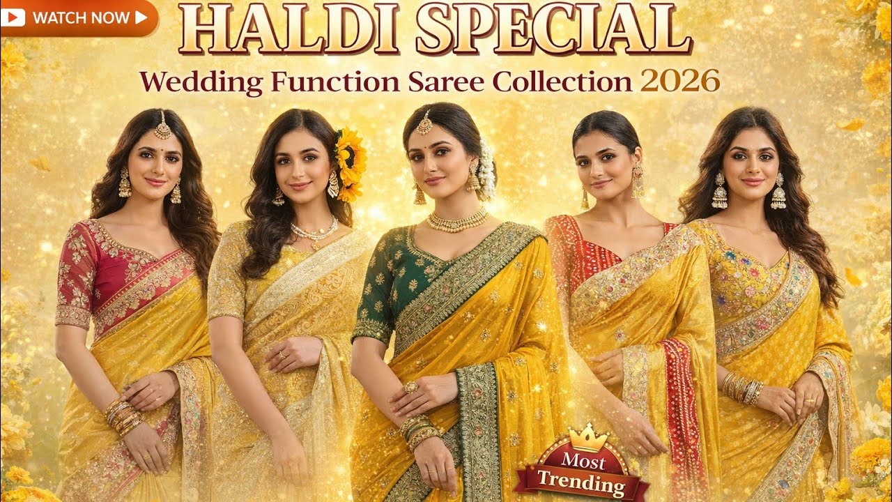 Haldi Function के लिए सबसे Trending Saree 💛 | Latest Collection 2026 #newfancysaree#ytube 