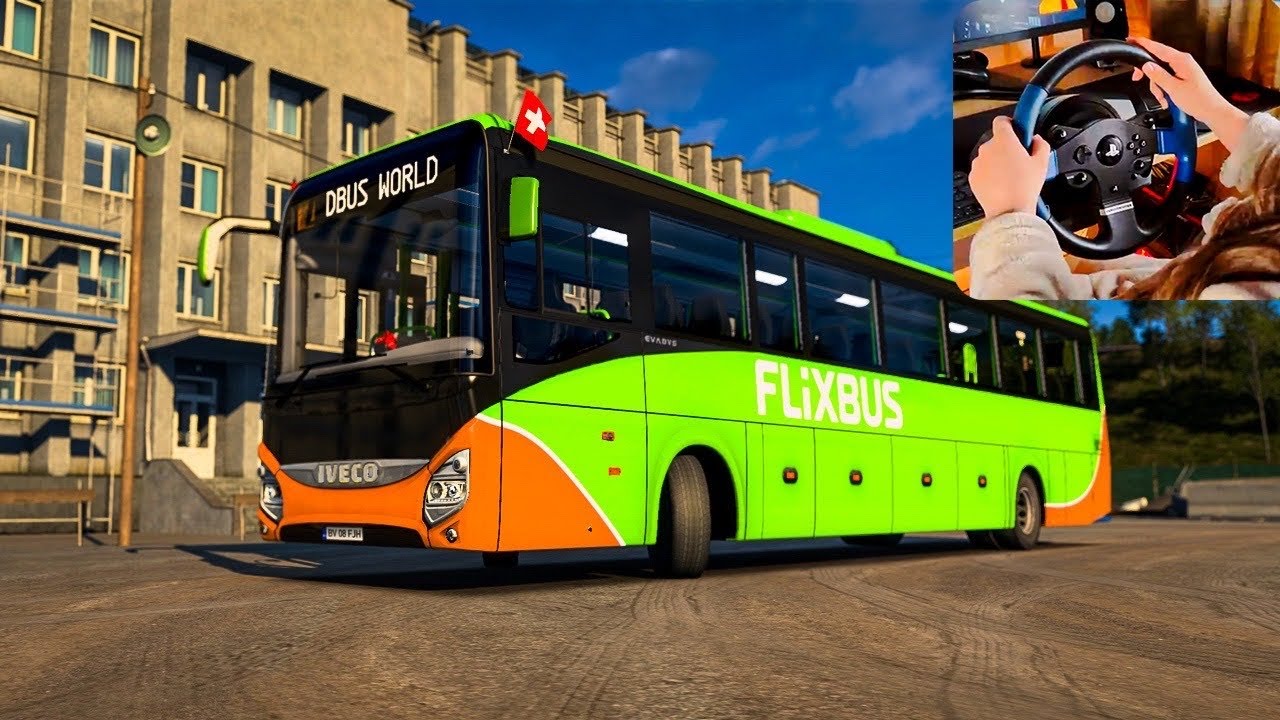 Girl Driving Bus from Switzerland to Germany  - Thrustmaster T150 - Euro Truck Simulator 2