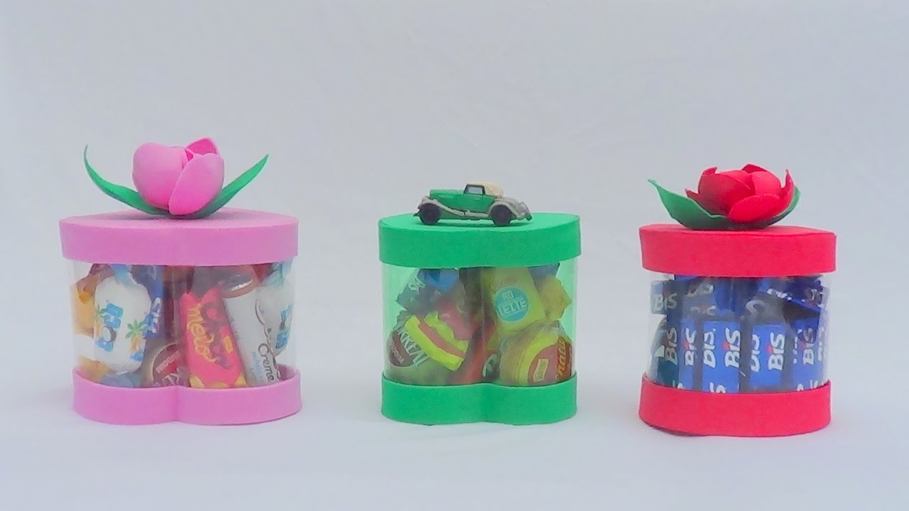 DIY - Como fazer Caixinha de Coração de Garrafa Pet com Rosa de EVA  (Artesanato)