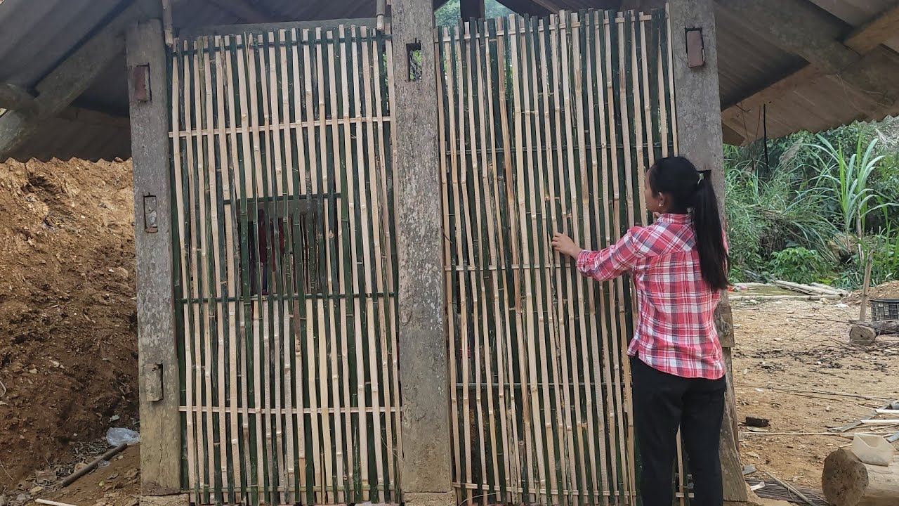 Single mother, cutting bamboo and building a house (p2) | Ly Tieu Mai