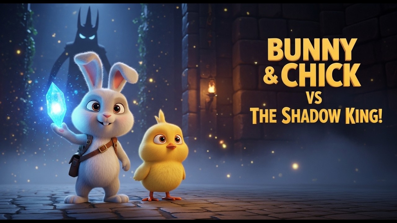 🌙🐰🐤 Bunny & Chick vs The Shadow King | Dark Maze Adventure | Kids Moral Story#Moral story #cartoon