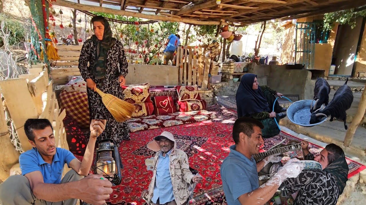 Daily life of nomads in the Zagros Mountains🐐🐓🐀🐏