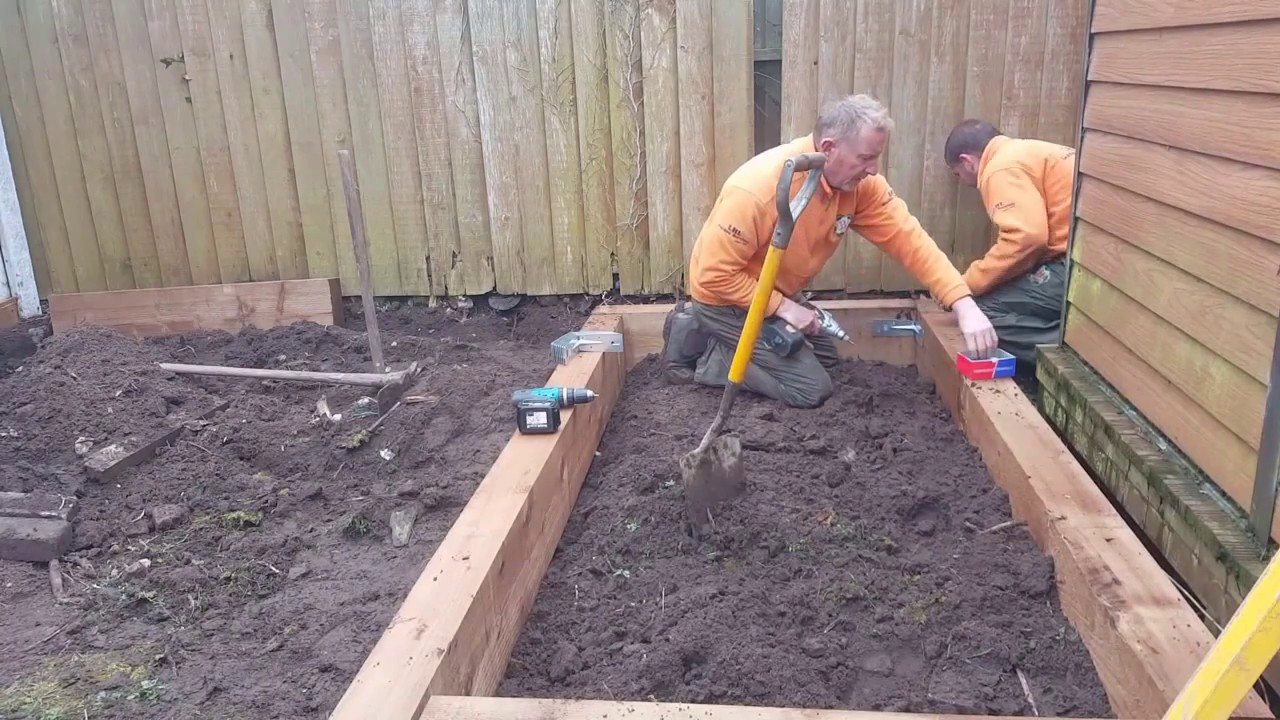 How to build raised beds using railway sleepers.