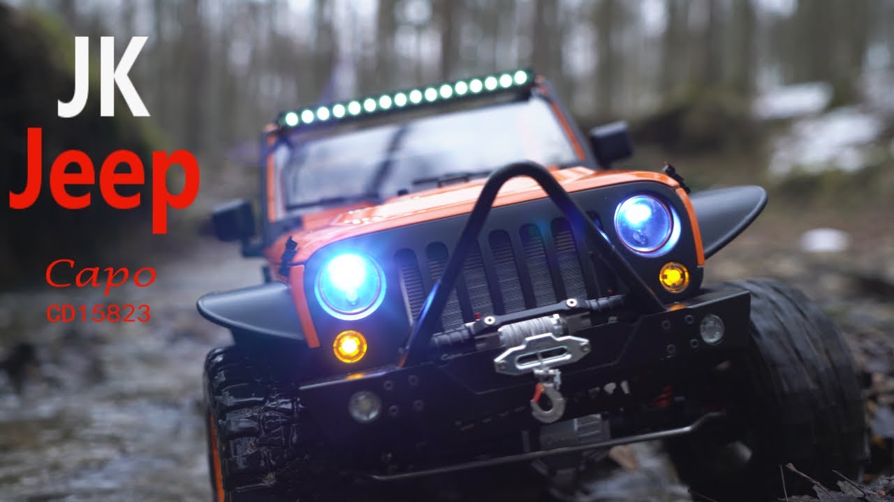 Orange JK Jeep Capo CD15823 1/8 RC Scale Car First Review  Adventures 4x4 Off Road Drive 4k