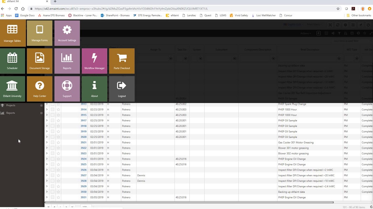 DTE Biomass CMMS Training Part 1: Basic eMaint Overview