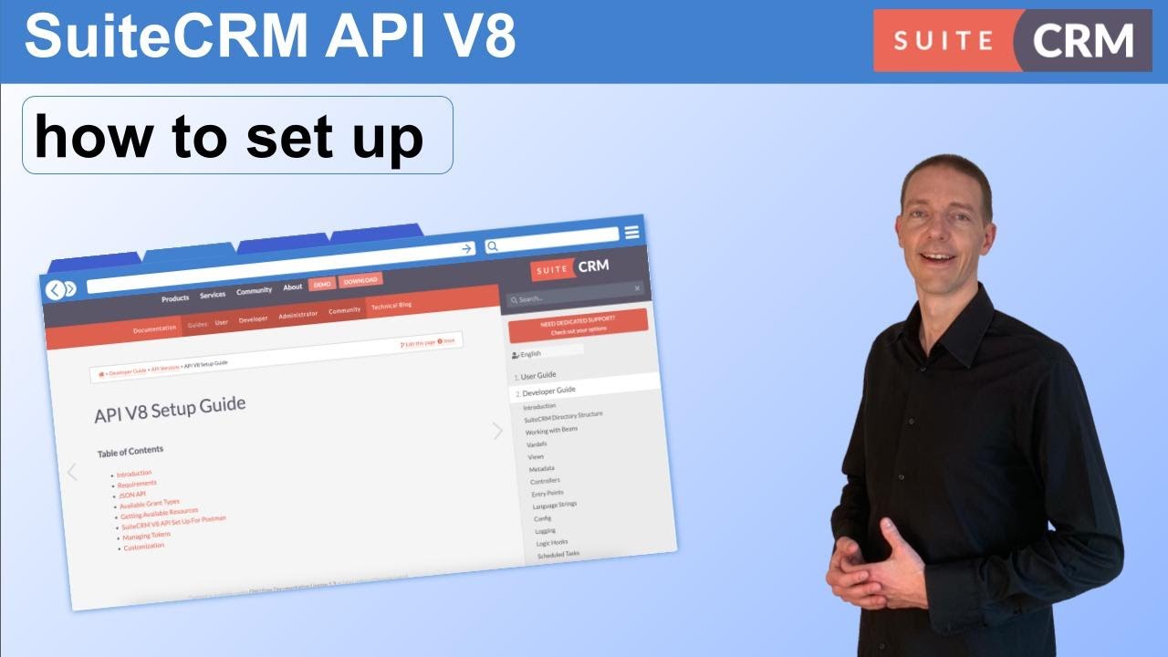 How to set up SuiteCRM API V8 for seamless integration
