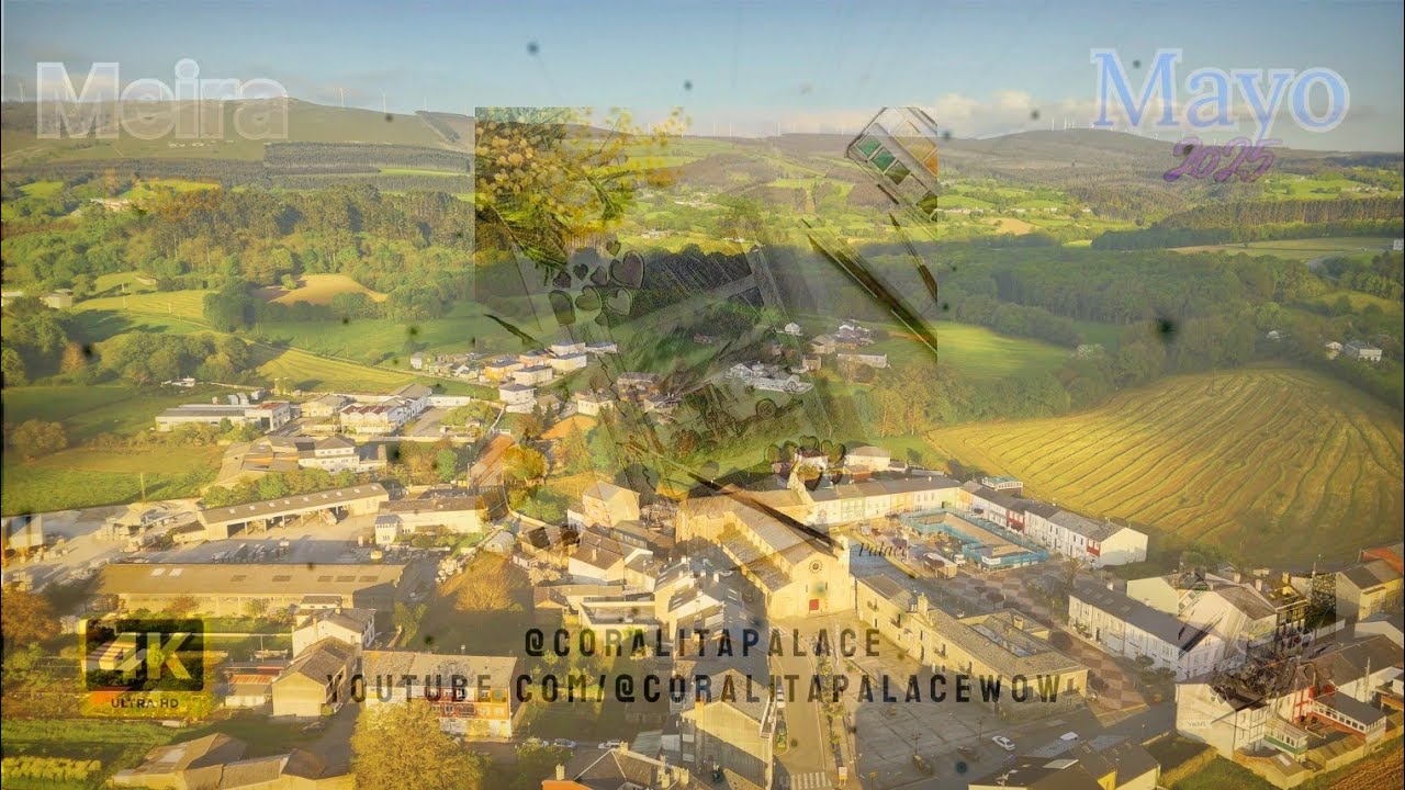 Localidad de Meira (Lugo) a vista de dron