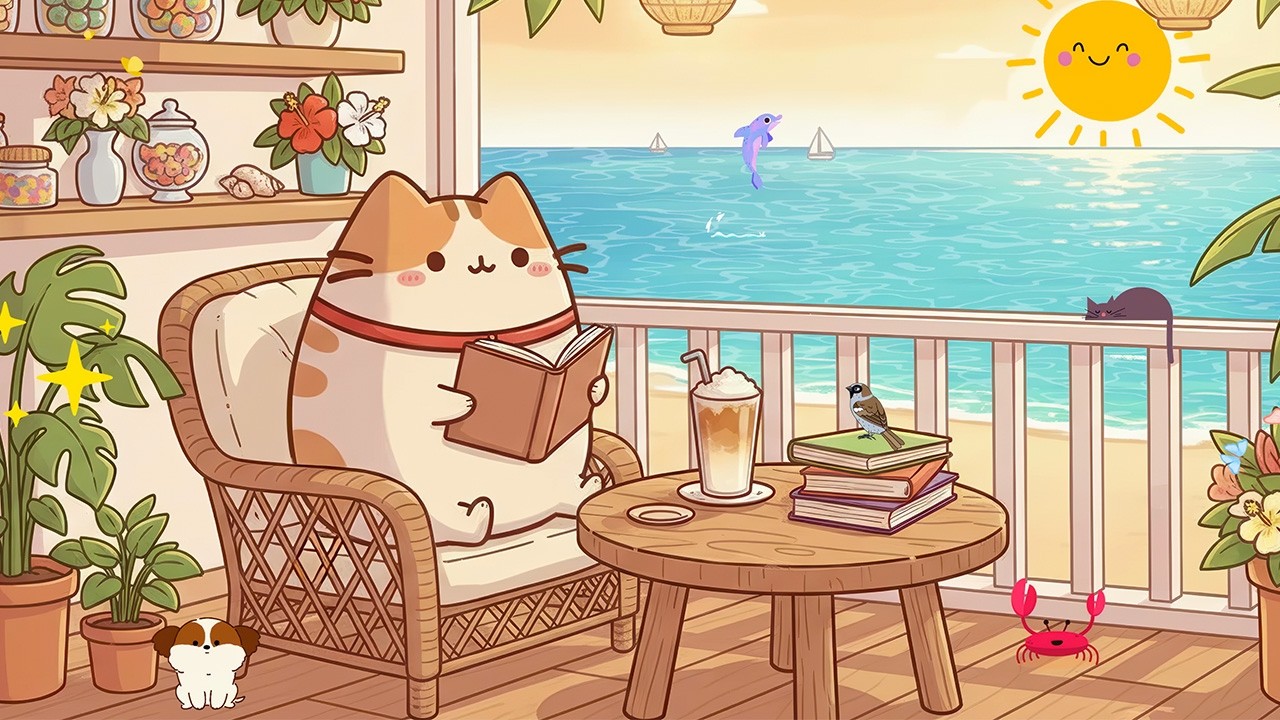 Mochi's Seaside Reading 📚 Summer Lofi Vibes ☀️ Chill Lofi Beats for Focus & Relaxation