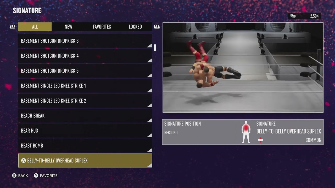 AEW: Fight Forever Create A Wrestler - Signature Moves