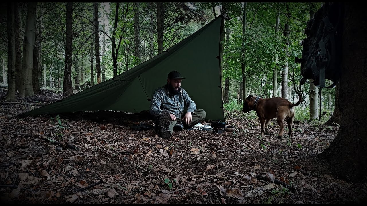 Obed v lese-Hubové rizoto,Prístrešok,Helikon-Tex Supertarp 3x3m.(Cooking-Risotto,Shelter)Bushcraft
