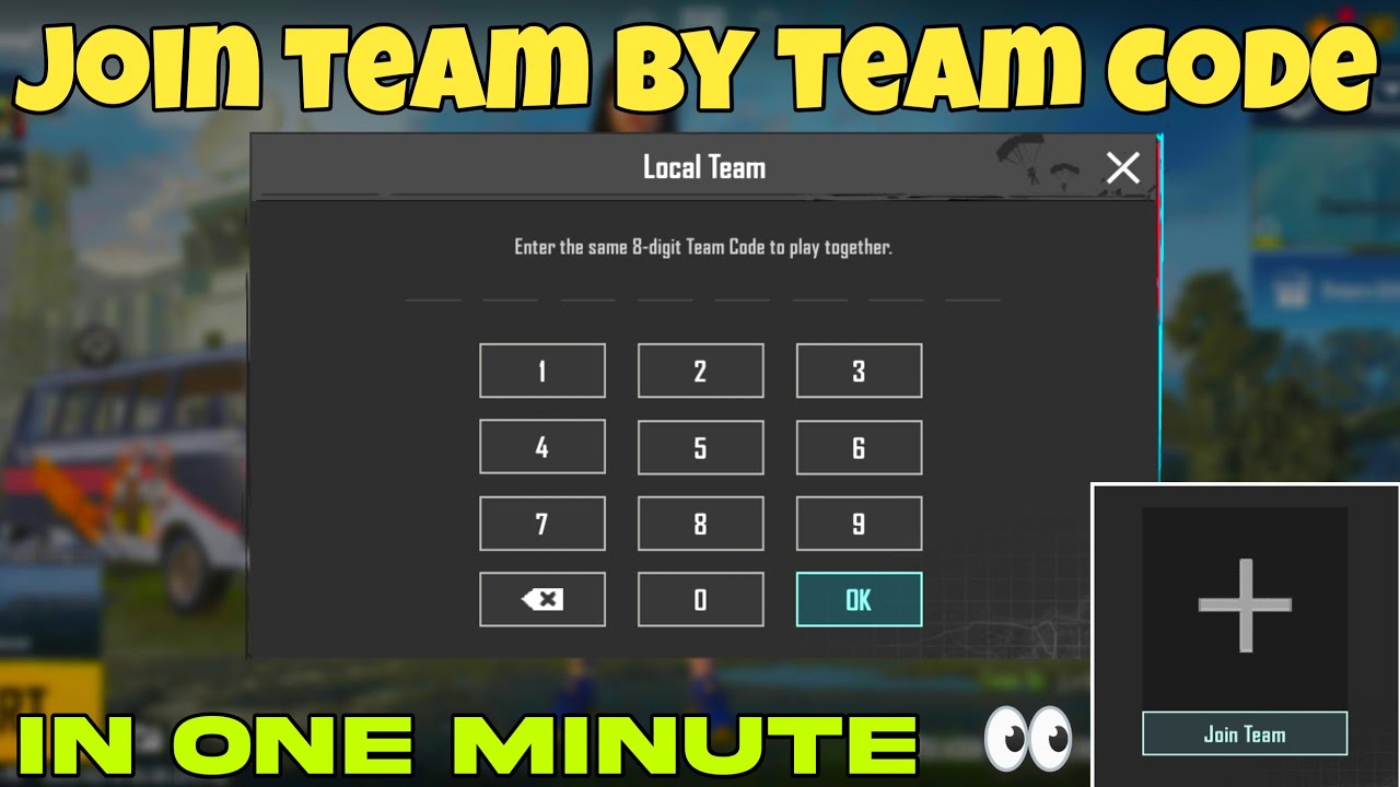 How to Join team by Team code in PUBG || Join team with Team code in BGMI ||